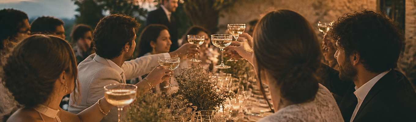 Des invités trinquent lors d’un événement
